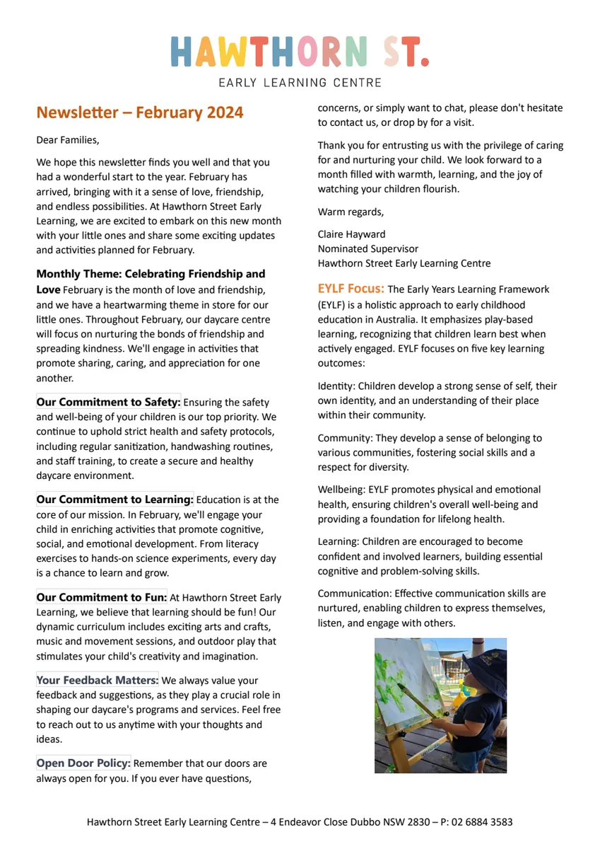 February 2024 Hawthorn Street newsletter cover