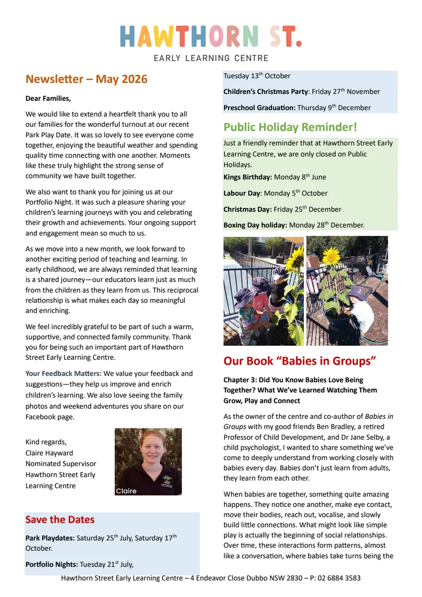 May 2026 Hawthorn Street newsletter cover