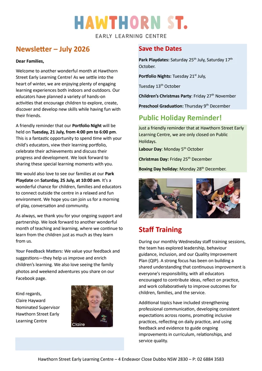 July 2026 Hawthorn Street newsletter cover