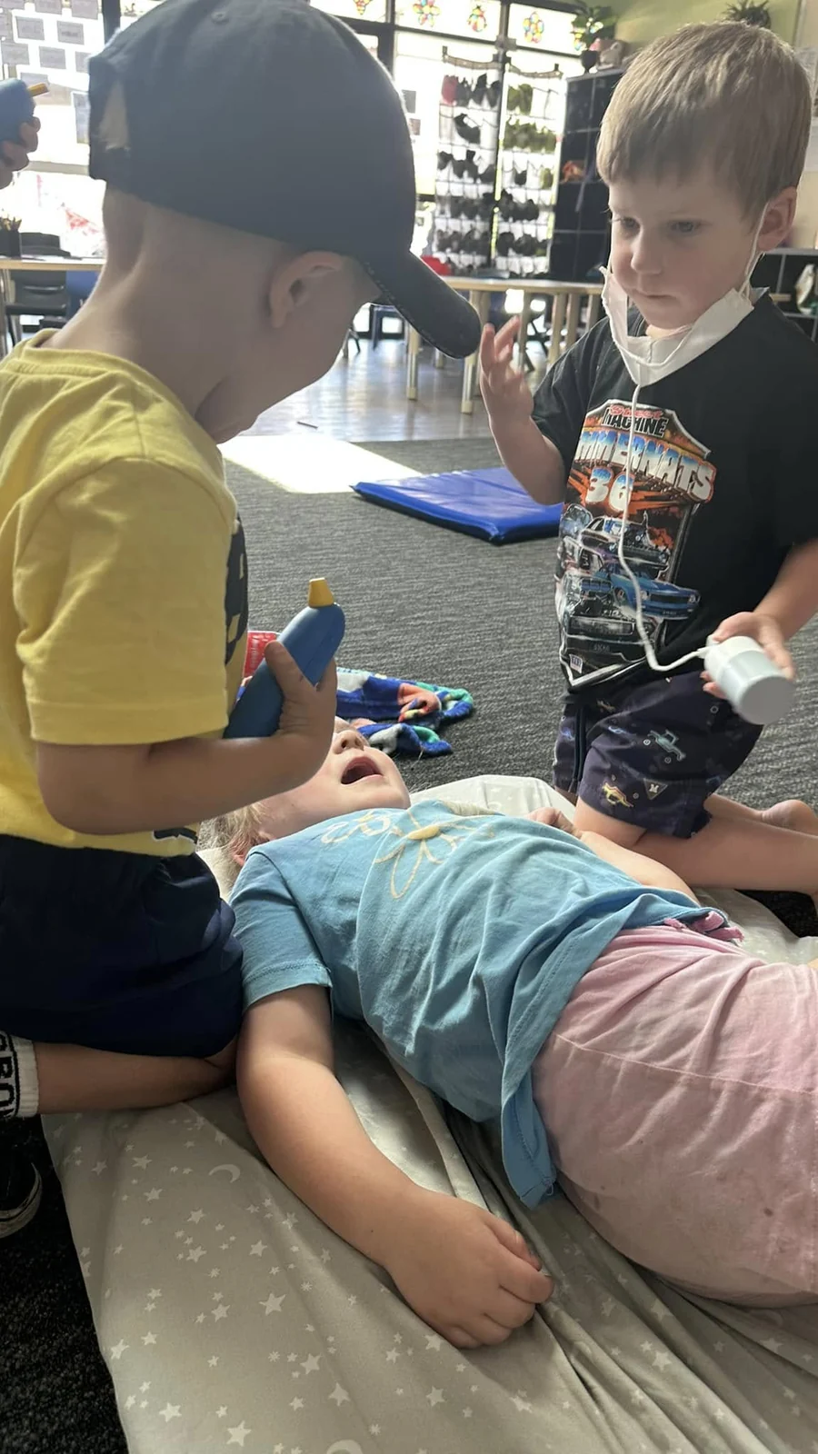 A child engaged in an early learning experience